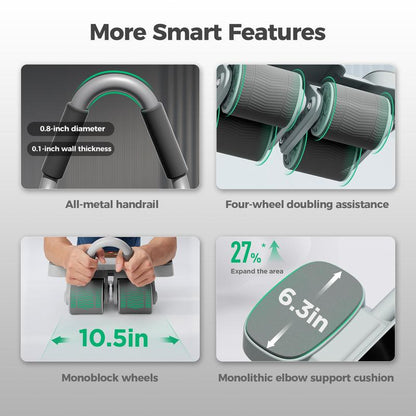 KEEP Ab Roller Wheel with Knee Mat, Automatic Rebound Abdominal Wheel with Elbow Support Ab Workout Equipment for Strengthening Core Muscles Abs Exercise Roller for Women Men