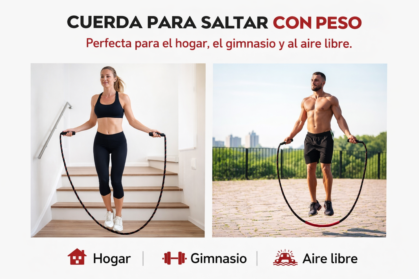 Comba lastrada JORX · Cardio y fuerza funcional