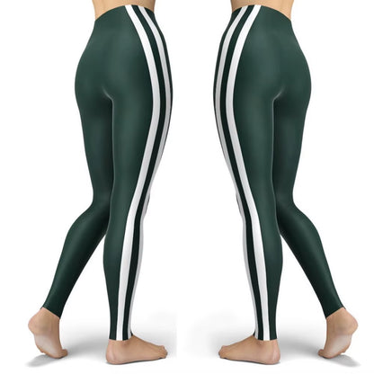 Black Design Skinny Striped Printed Sport Women Leggings Tight Push up Pants Femme Fitness Hiking High Waist Gym Leggins Clothes