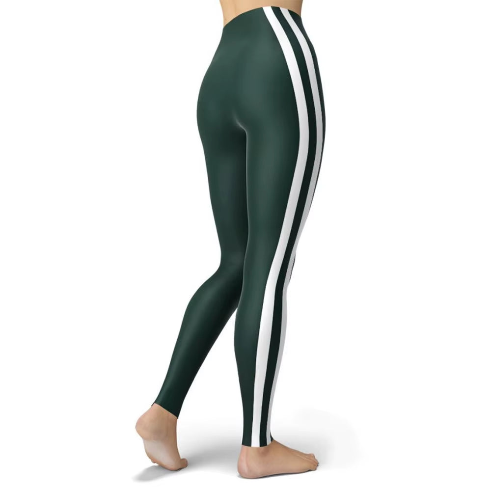 Black Design Skinny Striped Printed Sport Women Leggings Tight Push up Pants Femme Fitness Hiking High Waist Gym Leggins Clothes